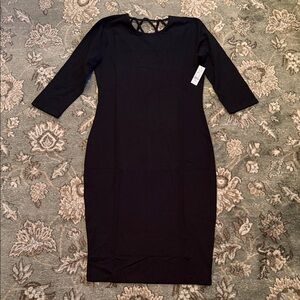 New York & Company Chic Black Long Sleeve Dress